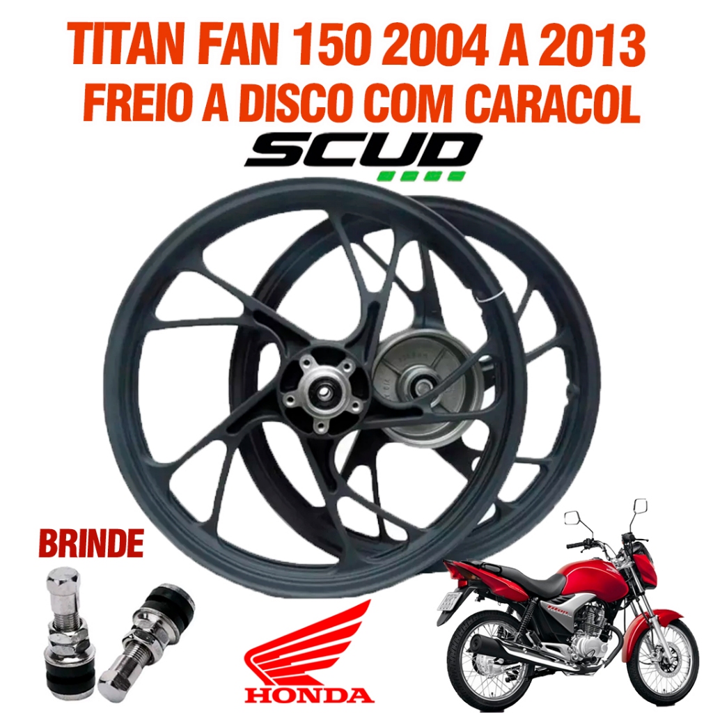 RODA LIGA LEVE TITAN 150 2004 A 2013 ESD PE GALINHA PRETA em Oferta na Shopee