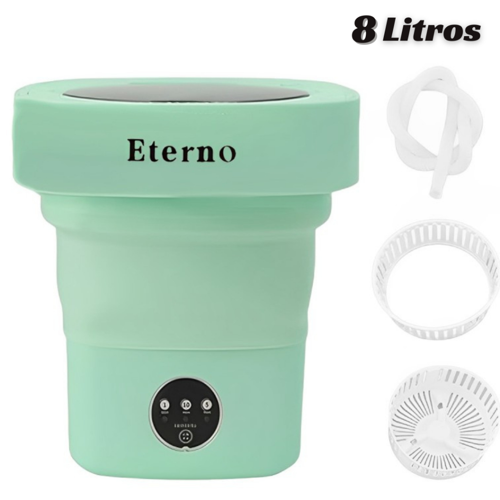 Mini Máquina De Lava Roupas Dobrável Balde Portátil Secagem Rápida Centrífuga Com Esterilizada U.V
