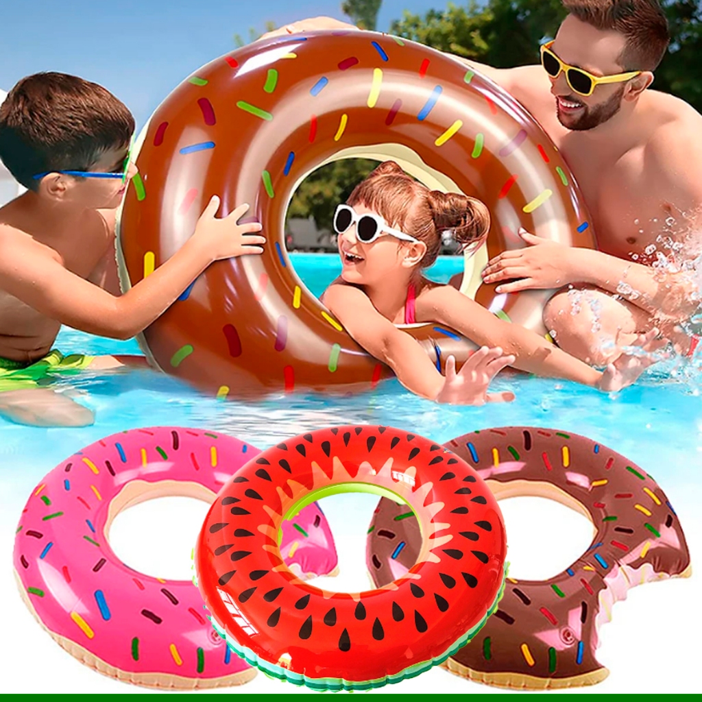 Bóia Inflavel Circular Adulto e Infantil Melancia Donuts Diversão Crianças e Adultos - Snel