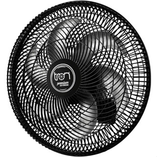 Ventilador De Parede Premium 50cm Tron Oscilante 6 Pás Preto + Controle De Velocidade