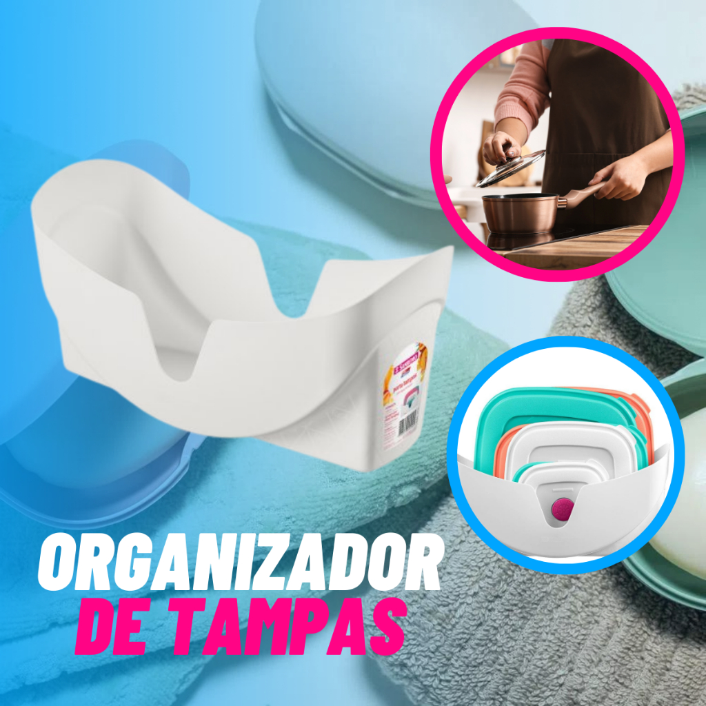 Porta Tampas de Plastico Organizador Cozinha Sanremo Branco em Oferta na Shopee
