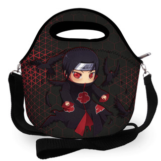 Bolsa Lancheira Escolar infantil Térmica Com Alça Neoprene Premium Qualidade Durabilidade - Naruto Akatsuki Anime Itachi SUPER OFERTA