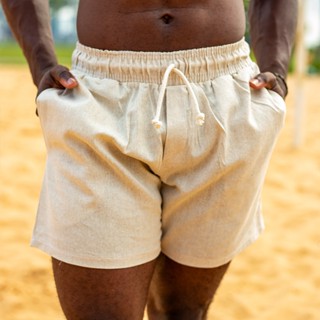 Short Linho Masculino Bermuda Curta Praia Leve Mauricinho Confortável Para Sair Passear Academia Estilosa Casual Macio