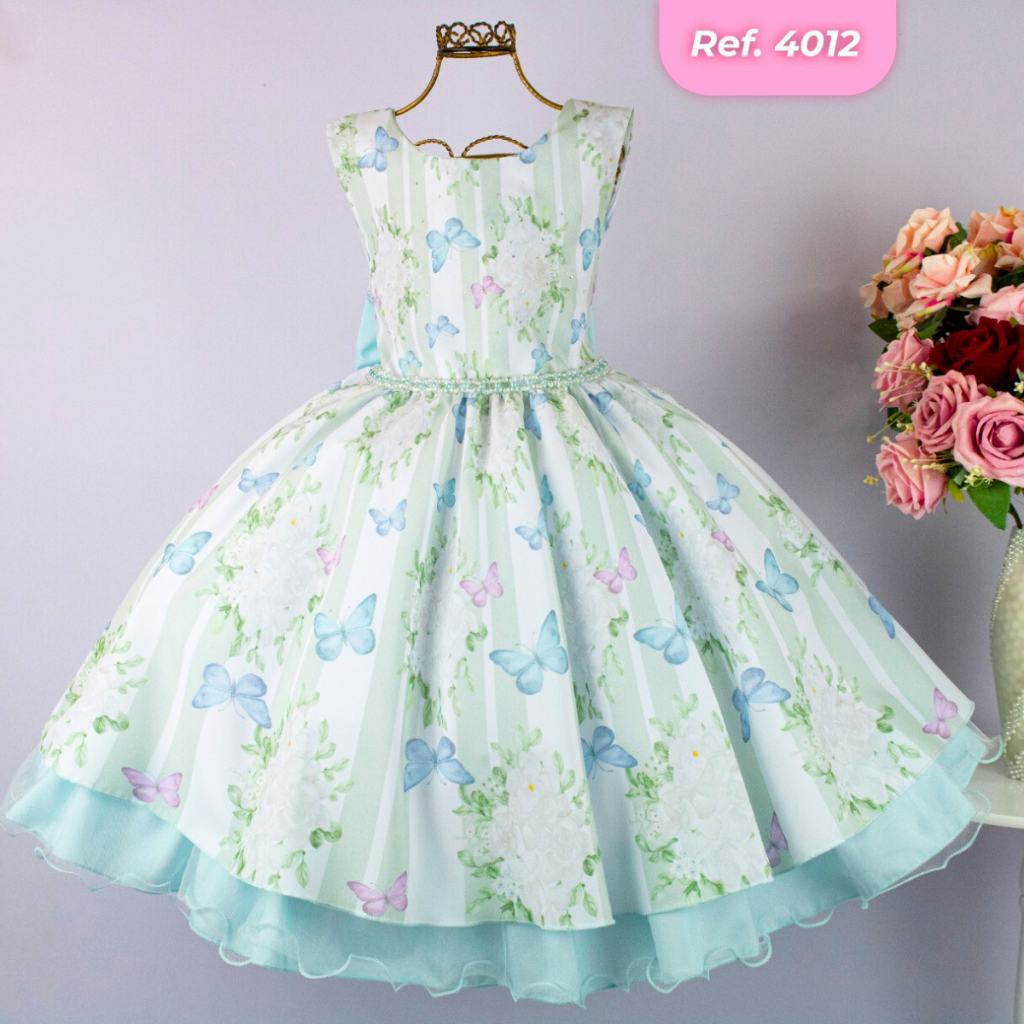 Vestido Infantil Festa Jardim Encantado Luxo Casamento Princesa Rodado