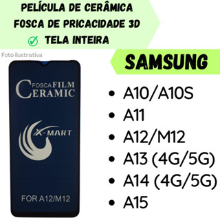 Película Cerâmica Fosca de Privacidade Flexível Para Samsung A10-A10S / A11 / A12-M12 / A13 (4G/5G) / A14 (4G/5G) / A15 Protetor de Tela Inteira 3D