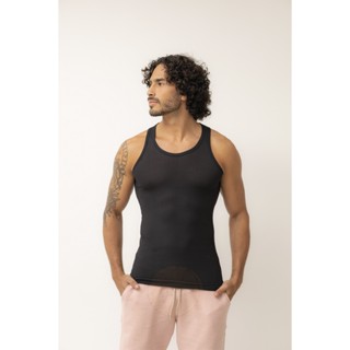 Regata Canelada Masculina Camisa Estilo Americana Básica Justa ao corpo em Oferta na Shopee