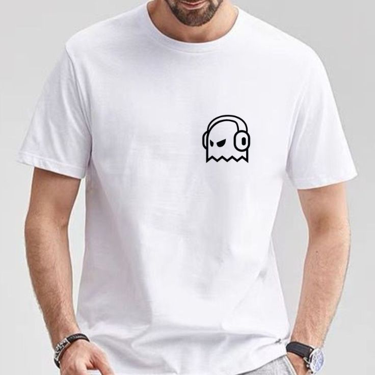 Camiseta Básica Fantasma de Fone Skatista Oversized Camisa Algodao lançamento
