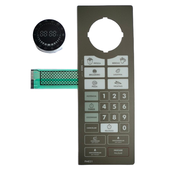 Membrana Adesivo + Display Azul Microondas Pme31 Para Philco
