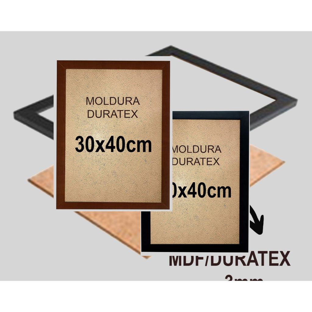 Kit 2 unidades Moldura Quadro 30x40 cm sem Vidro, sem Acetato somente com Duratex