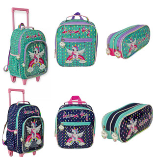 Kit Mochila De Unicórnio Escolar Com Lancheira Térmica E Estojo Duplo Para Menina
