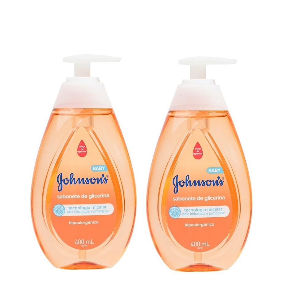 Kit 2 unidades Sabonete Líquido Glicerina Da Cabeça Aos Pés Johnson'S Baby, 400Ml