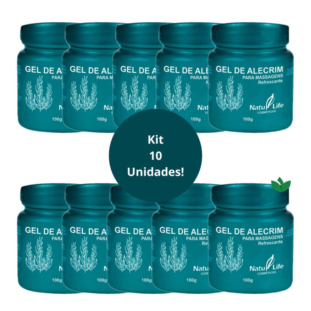 KIT 10 Unidades GEL DE ALECRIM 100g Natu Life
