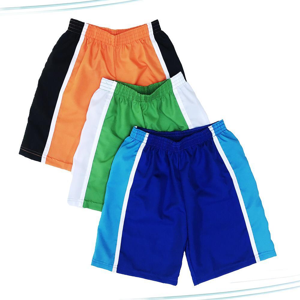 Roupa Juvenil Kit 3 Bermuda Tactel Praia Menino Tamanhos 10/12/14/16 Barato Atacado