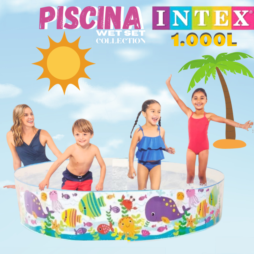 Piscina Wet Set Mundo Oceano da Intex - PVC estrutural semi rigido de alta resistência.