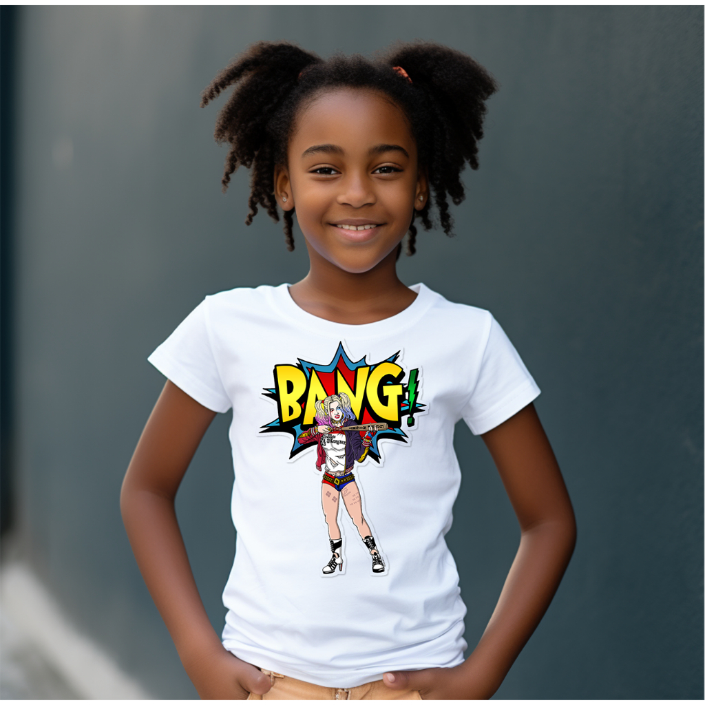 Camiseta infantil Harley Quinn - Arlequina - Tamanhos do 02 ao 14 - Envio Imediato