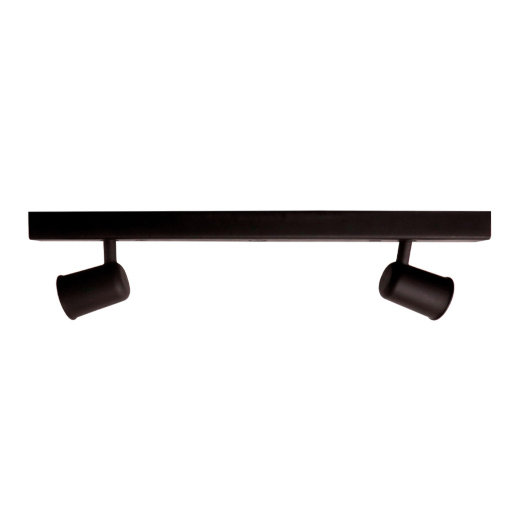 Lustre Luminária Teto Trilho Eletrificado 2 Spot Duplo Lâmpadas E-27 Par20 Articulado Direcionado Led 360° Sobrepor