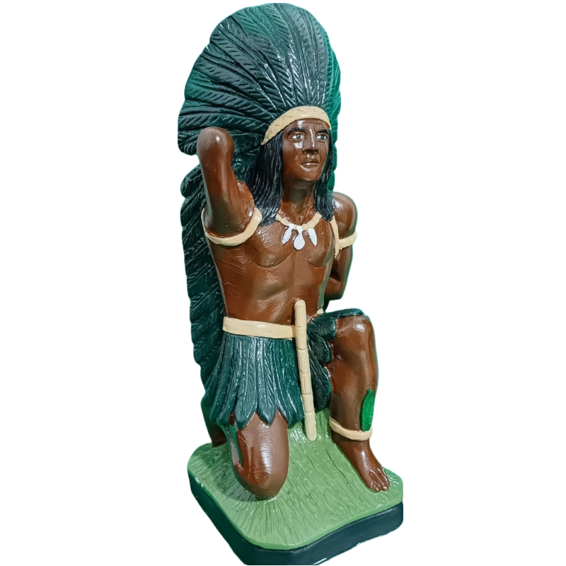 Estatua Imagem Caboclo Pena Verde / Caboclo Sultão / Caboclo 7 flechas em Gesso 35cm Umbanda