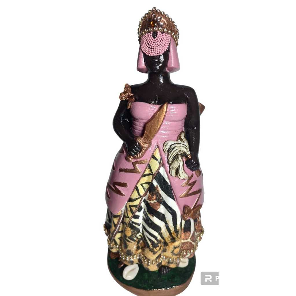 Imagem Iansa Matamba Deusa Africana - Roupa Rosa 33cm Gesso