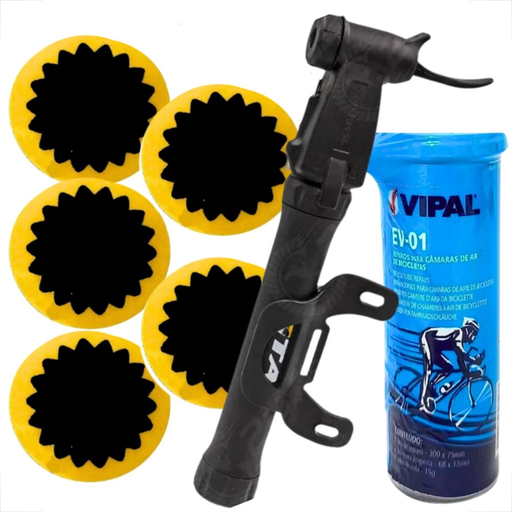 Kit De Ferramentas Para Bicicleta Reparação De Bike Bomba De Encher Pneu Aro 29 Câmara De Ar Reparo Remendo A Frio 25mm Ciclismo Bomba De Ar Bico Duplo