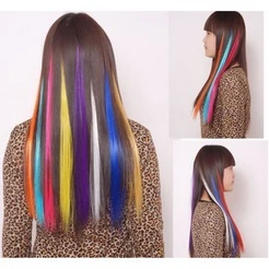 1 Mecha Colorida 50cm Tic Tac Aplique Cabelo colorido