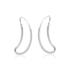 Argola Feminina de Prata 925 Lua Vazada 29mm