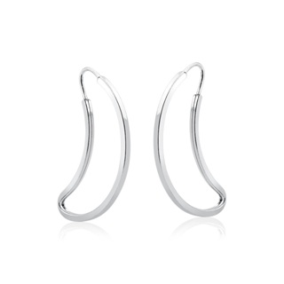 Argola Feminina de Prata 925 Lua Vazada 29mm em Oferta na Shopee