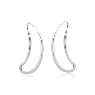 Argola Feminina de Prata 925 Lua Vazada 29mm