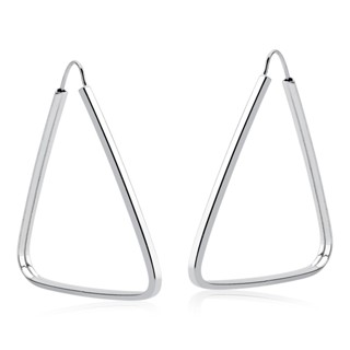 Argola Feminina de Prata 925 Triângulo 30mm