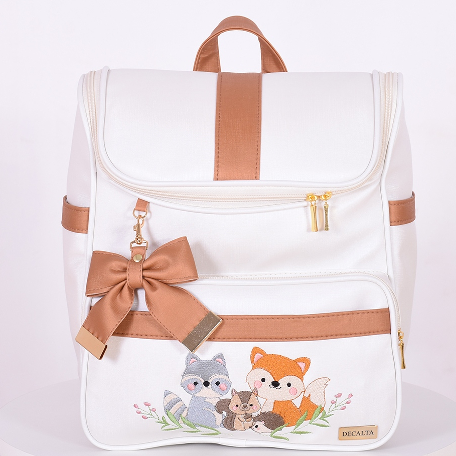 Mini Mochila Maternidade Bosque Off/Bronze - 01 Peça