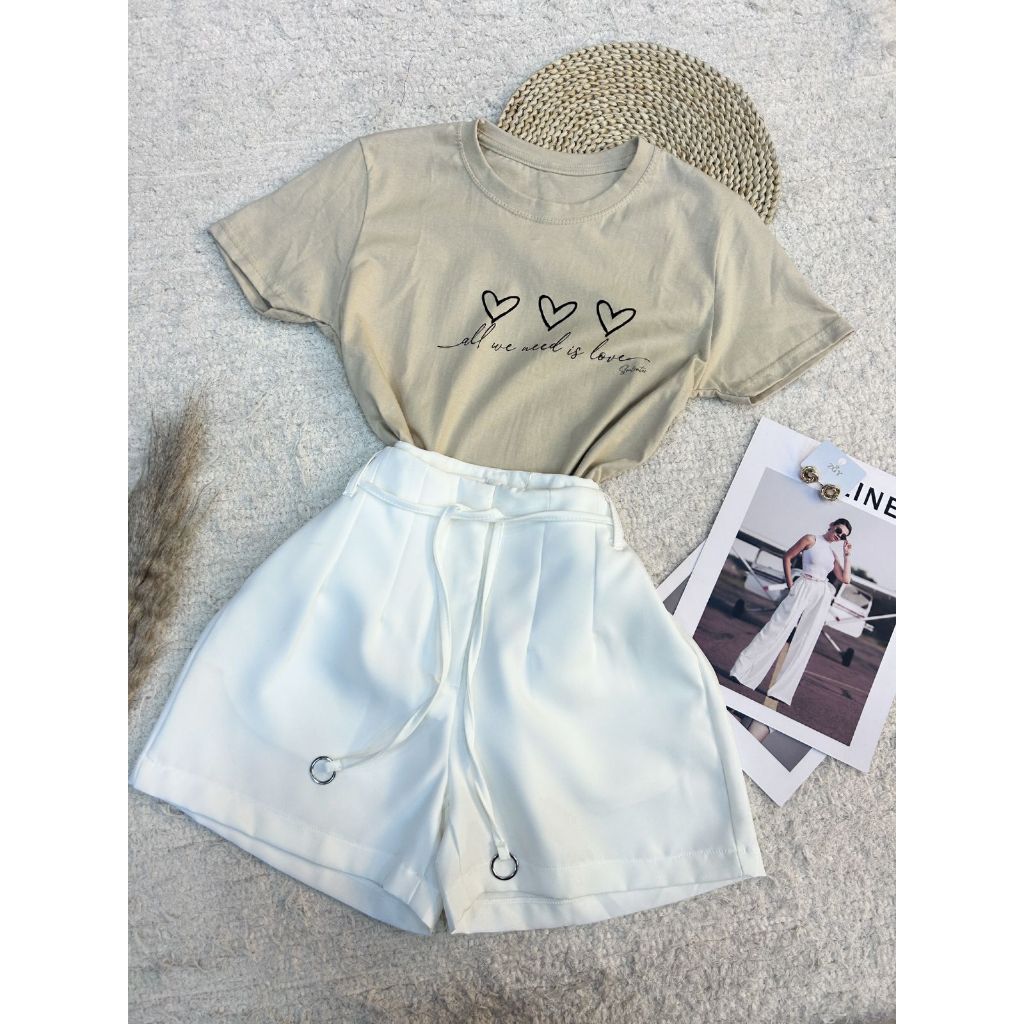 Camiseta Feminina Três Corações em Oferta na Shopee