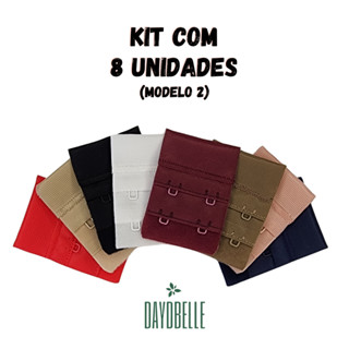 Kit com 8 unidades de Extensor para Sutiã - Lingerie - Soutien - Modelo 2