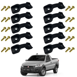 Kit Com 10 Gancho Da Caçamba Fiat Strada Cabine Simples todos os anos com parafuso