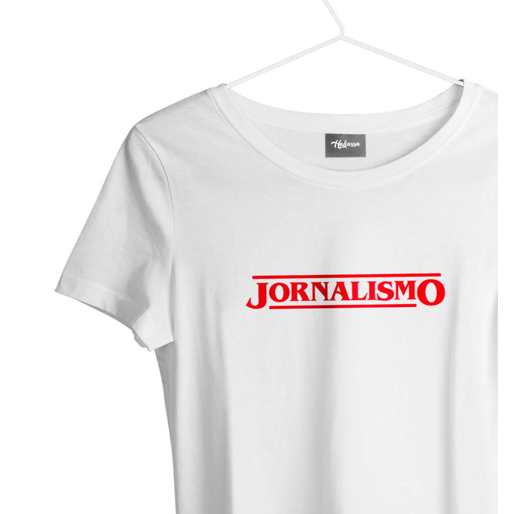 Babylook feminina de Viscolycra Jornalismo ST I Camiseta feminina profissões