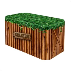Capa de Mesa Fazenda Celeiro Decoração Festa Infantil Forro de Mesa Em Tecido Veste Fácil Sublimado