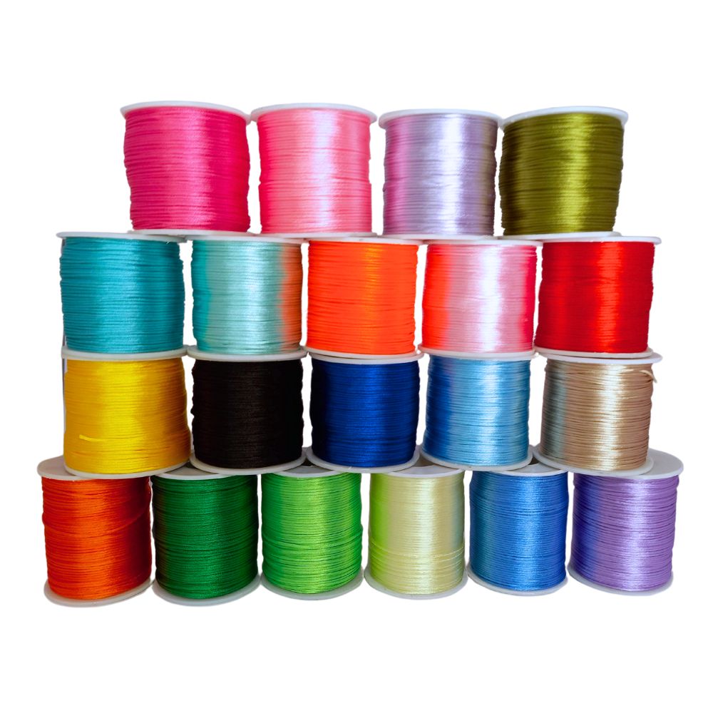 Fio de Seda 1mm Colorido Rabo Rato Cordão Cetim Acetinado Macramê Pulseira Colar Cordonê em Oferta na Shopee