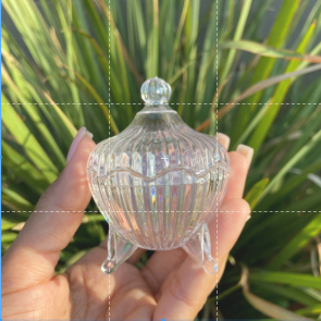 Baleiro Bomboniere C/Pé Plastico Transparente Pacote com 10 unidades