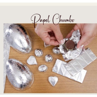 100 papel chumbo metalizado prata várias tamanho para chocolates e ovos de páscoa em Oferta na Shopee