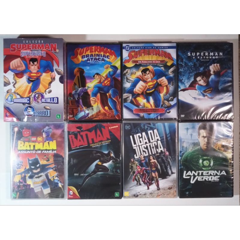 10 DVDs DC Comics Superman, Batman e outros (lacrado/original)
