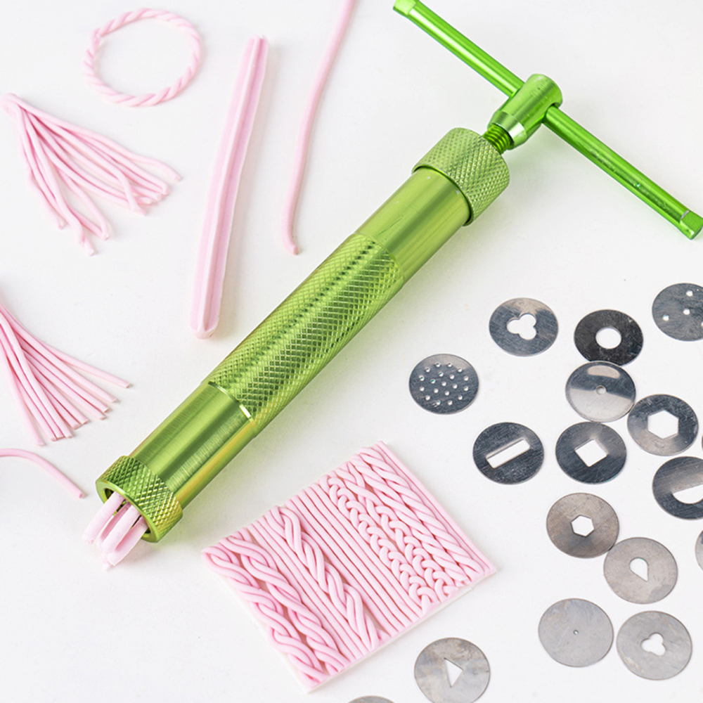 Extrusora Profissional Aço Inox Verde Para Confeitaria e Artesanato Pasta Americana Biscuit