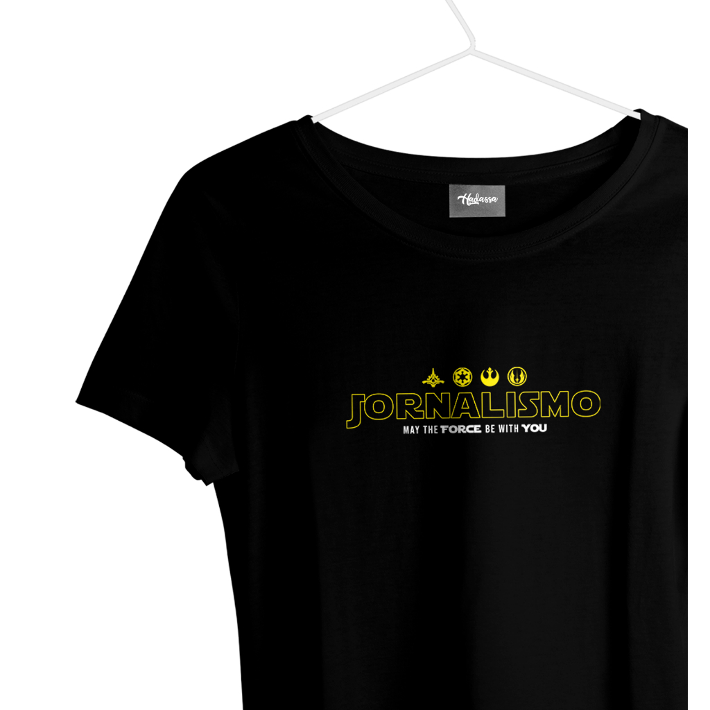 Babylook feminina de Viscolycra Jornalismo SW I Camiseta feminina profissões I minha profissão SW