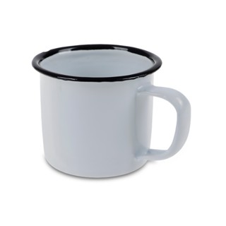 Caneca De Metal Esmaltada Retro 80ml Xicara De Café Branca Zein