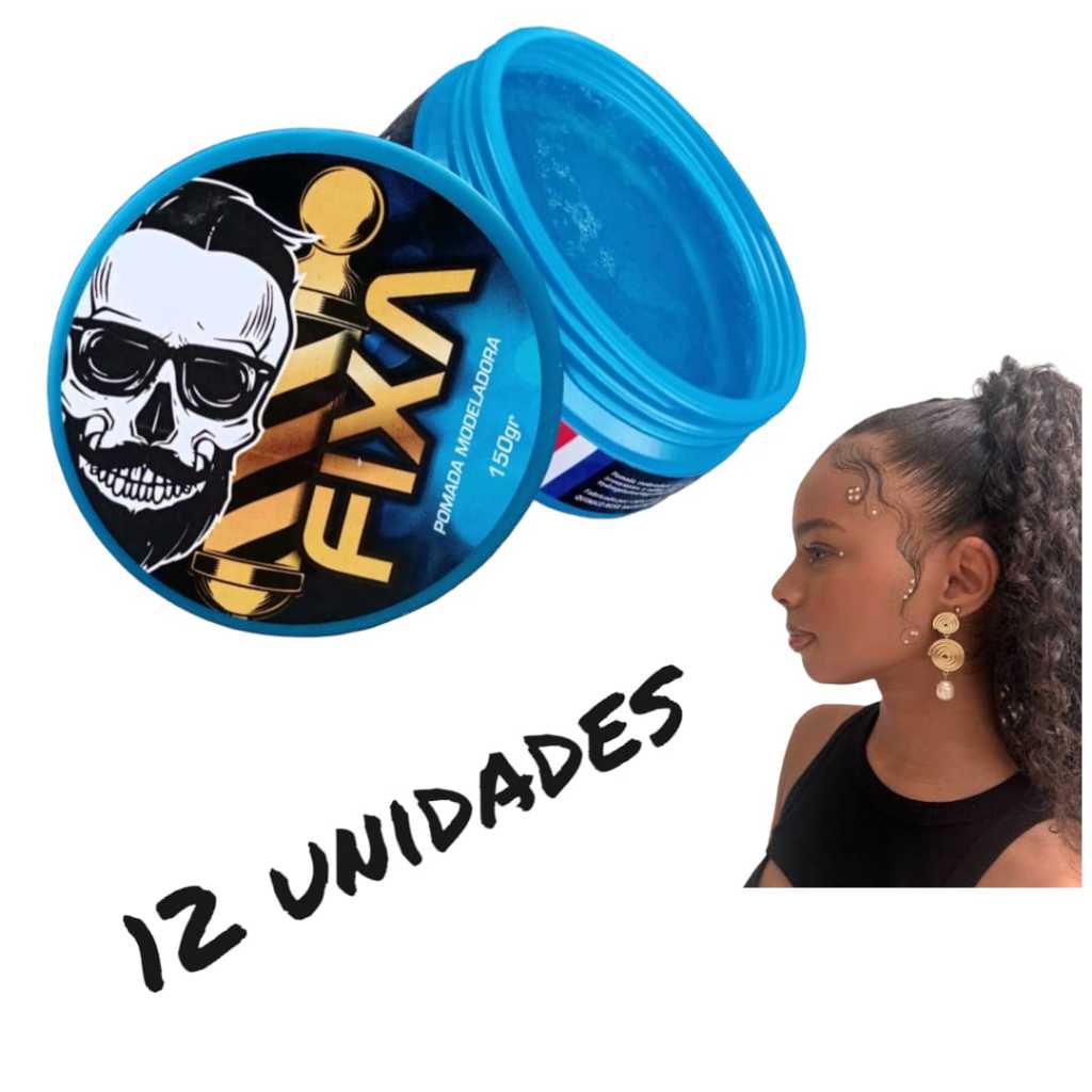 KIT 12 POMADAS CABELO BABY HAIR BARBEIRO TRANCISTA PROFISSIONAL em Oferta na Shopee