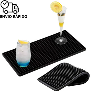 Tapete de Bar Escorredor de Louça 2 Tamanhos Borracha Silicone Prato e Talheres