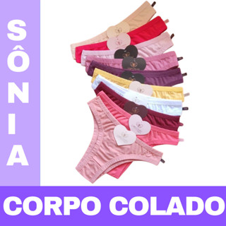 Kit Com 10 Calcinhas Modelo Tanga 100% Algodao Corpo Colado Tecido Antialergico Confortavel