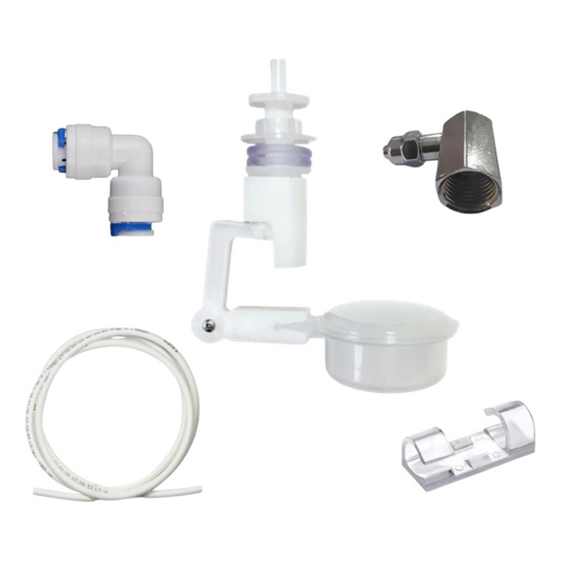 Kit Boia de Nível + Adaptador 90° Rosca Fêmea 1/4 Saida 6mm + Engate 6mm + Tubo 6mm + Clip de Tubo
