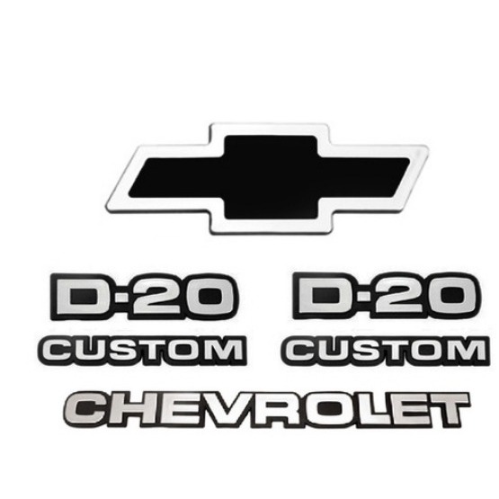 Emblemas Pick-up D20 Custom Gravata Dianteira Chevrolet Mala....