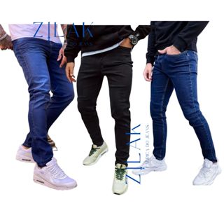 Kit 3 Calças Masculina Jeans Slim com Elastano