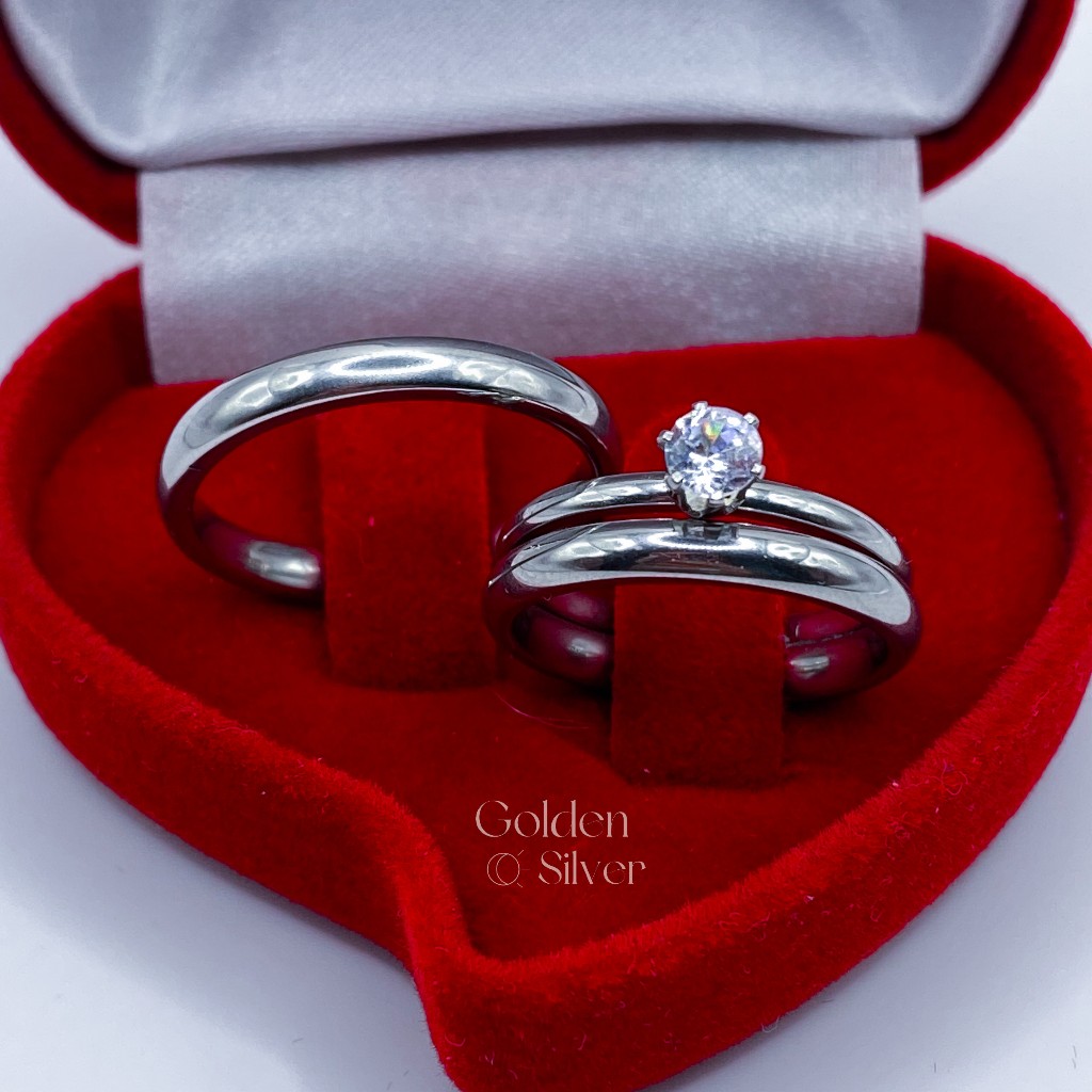 Par de Aliança Prata Lisa Fina 2mm Namoro Compromisso Anatômicas + Anel Solitário + Caixinha de Coração em Oferta na Shopee