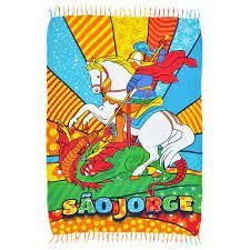 Canga Praia São Jorge Santo Guerreiro Ogum Proteção 100% Viscose