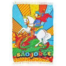Canga Praia São Jorge Santo Guerreiro Ogum Proteção 100% Viscose